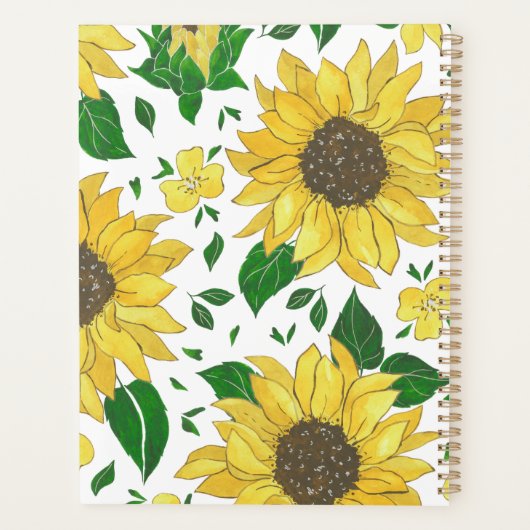 Planner Watercolor Sunflower Pattern Planer (Rückseite)
