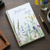 Planner – Watercolor Wildflowers & Name Planer