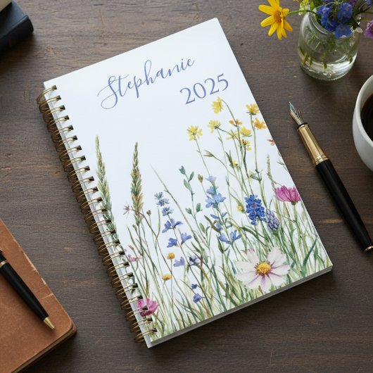 Planner – Watercolor Wildflowers & Name Planer