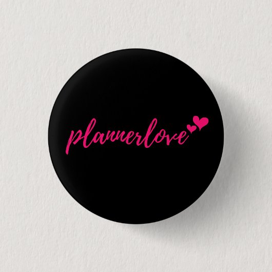 Plannerlove schwarzes Flair-Button Button (Vorderseite)