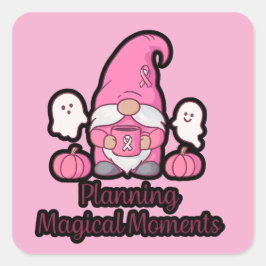 Planning Magical Moments Gnome Quadratischer Aufkleber