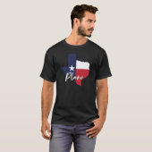 Plano, Texas Flag Karte Männerschwarz T-Shirt (Vorne ganz)