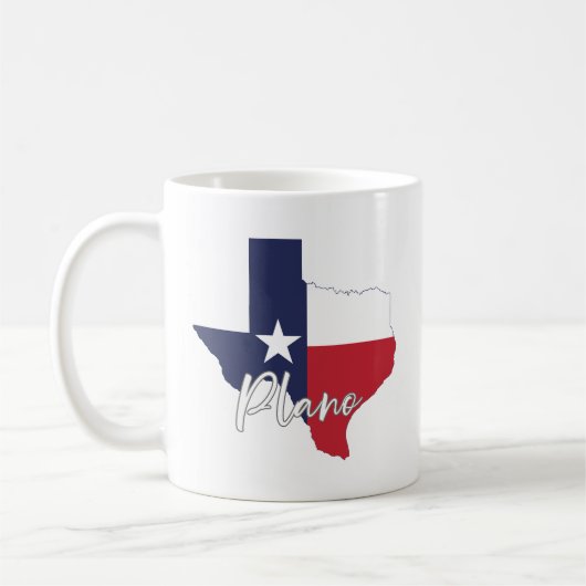Plano, Texas Flag Map Kaffeetasse (Links)