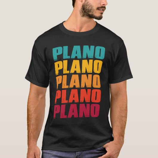Plano Texas Souvenir Retro Vintage Plano T-Shirt (Vorderseite)