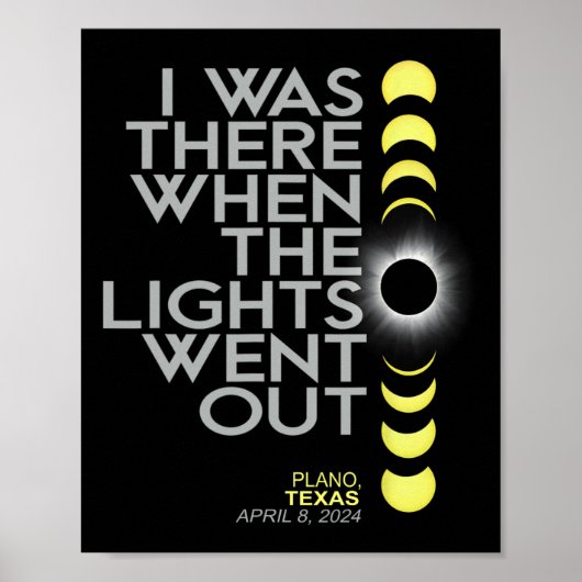 Plano Texas Total Solar Eclipse 2024 Poster (Vorne)