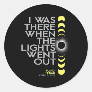 Plano Texas Total Solar Eclipse 2024 Runder Aufkleber