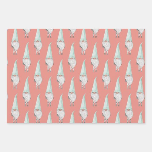 Planpapier aus Gnome, flach, Set von 3 Geschenkpapier Set (Vorderseite)
