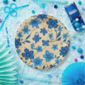 Planpapierplatte für blaue Blume Pappteller (Party)
