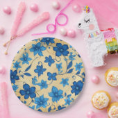 Planpapierplatte für blaue Blume Pappteller (Party)