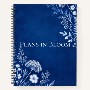 Plans in Bloom Blaue Botanische Notizbuch