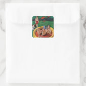 Planschbecken Quadratischer Aufkleber (Tasche)
