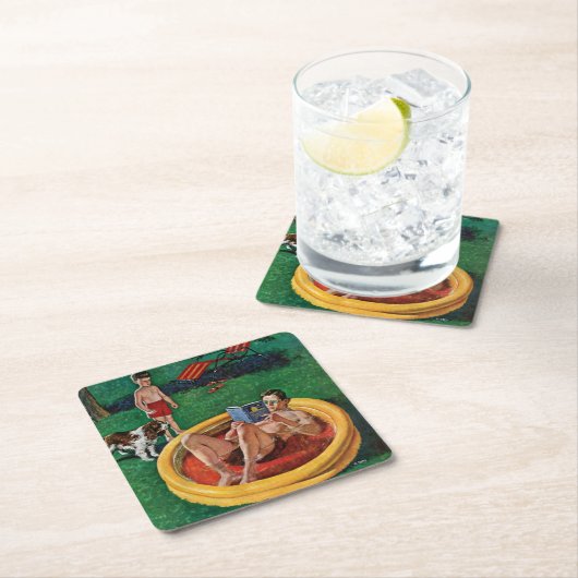 Planschbecken Rechteckiger Pappuntersetzer (Vor Ort)