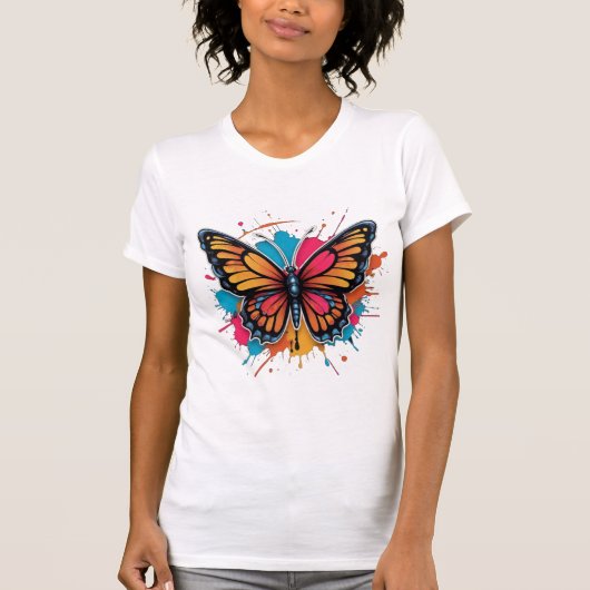 planschender Schmetterling T-Shirt (Vorderseite)