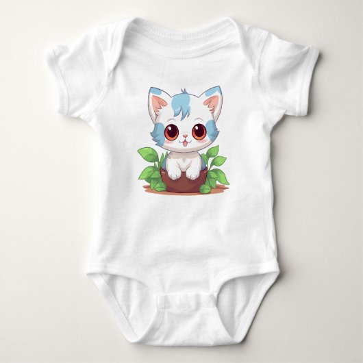 Plant Cat Baby Strampler (Vorderseite)