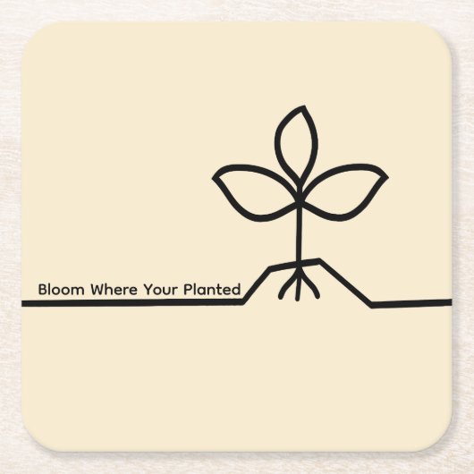 Plant Coaster Rechteckiger Pappuntersetzer (Vorderseite)