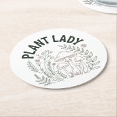 Plant lady runder pappuntersetzer (Angewinkelt)