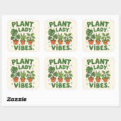 Plant lady vibes Adorable Greenery Quadratischer Aufkleber (Blatt)