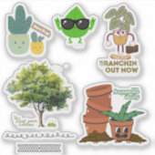 Plant Lover Sticker Sheet—Punny Mix (Vorderseite)