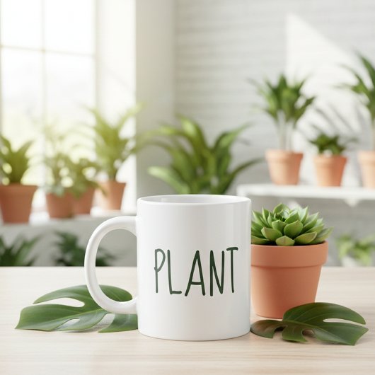PLANT Minimalist Gardener White Coffee Mug Jumbo-Tasse