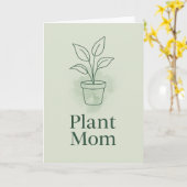 Plant Mom Greeting Card – Minimal Line Art Botanic Karte (Gelbe Blume)