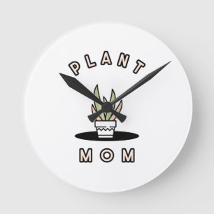 Plant Mom Runde Wanduhr