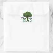 Plant more trees - tree design and quote quadratischer aufkleber (Tasche)