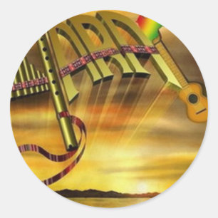 Plant Musik Runder Aufkleber