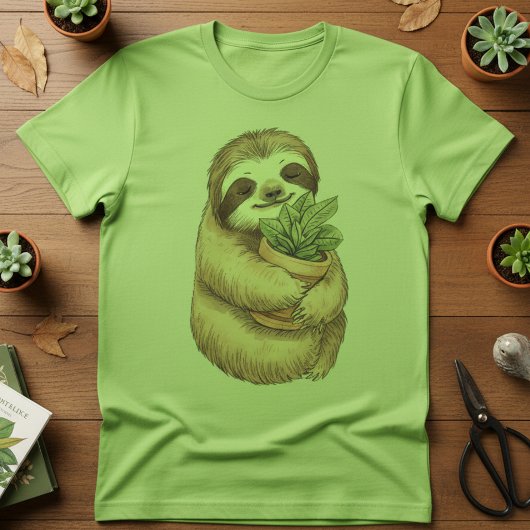 Plant Parent Sloth — Cute Sloth for Plant Lovers T-Shirt
