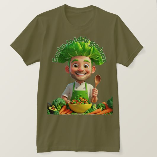 Plant-Powered Chef – Cooking with Kindness T-Shirt (Design vorne)