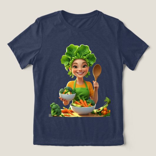 Plant-Powered Chef – Cooking with Kindness Tri-Blend Shirt (Design Vorderseite)