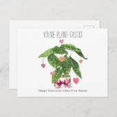 Plant-tastic Houseplant Pun Classroom Valentine Postkarte (Vorne/Hinten)