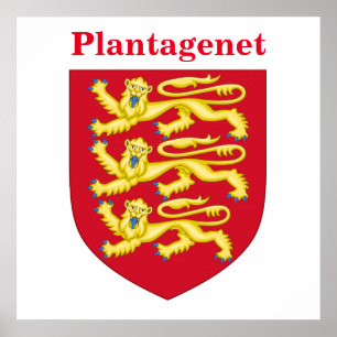 Plantagenet königliches Wappen mit Text Poster