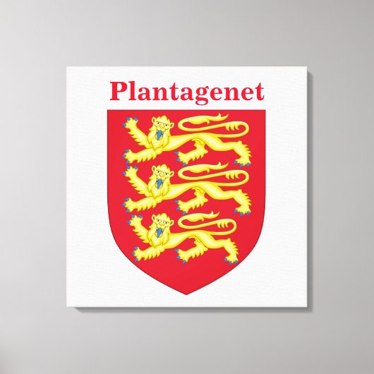Plantagenet Royal Wappen mit Name Leinwanddruck (Vorderseite)