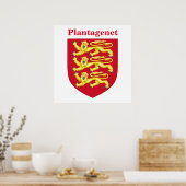 Plantagenet Royal Wappen mit Text Poster (Küche)