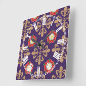 Plantagenette-Flechtmuster Quadratische Wanduhr (Winkel)