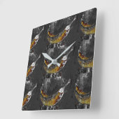 plantain plain quadratische wanduhr (Winkel)