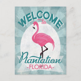 Plantation Florida rosa Flamingo Retro Postkarte
