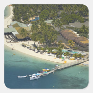 Plantation Island Resort, Malolo Lailai Insel Quadratischer Aufkleber
