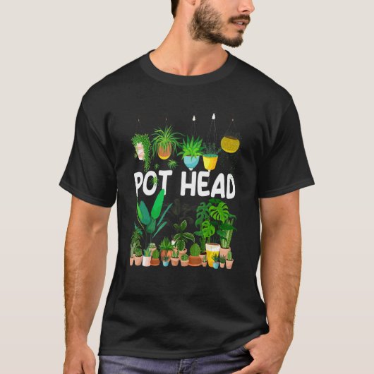 Planter Pot Head Pflanze Blume Blume Plan T-Shirt (Vorderseite)