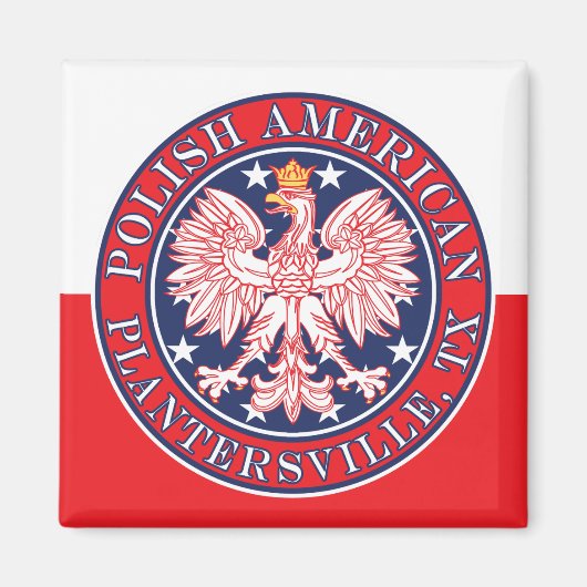 Plantersville Texas Polnischer Adler Magnet (Vorne)