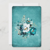 Plantilla de Boda Verde Azulado y Dorado Einladung (Rückseite)