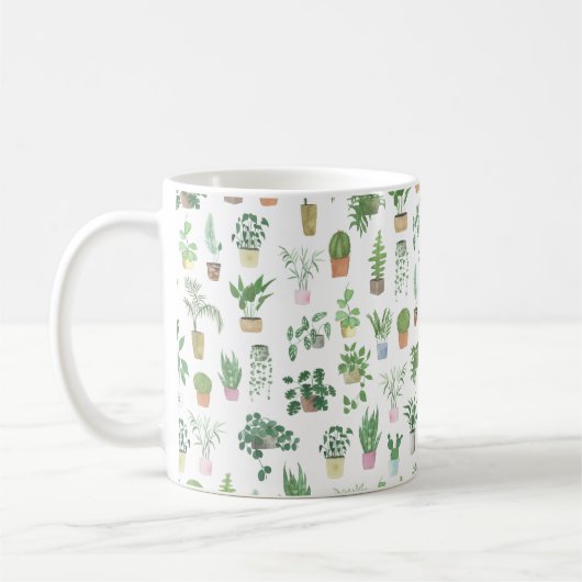 Plantita House Pflanze und Pots Muster Kaffeetasse (Links)
