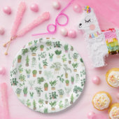 Plantita House Pflanze und Pots Muster Pappteller (Party)