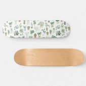 Plantita House Pflanze und Pots Muster Skateboard (Horizontal)