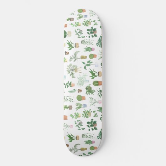 Plantita House Pflanze und Pots Muster Skateboard (Vorderseite)