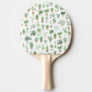 Plantita House Pflanze und Pots Muster Tischtennis Schläger