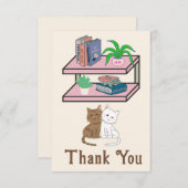 Plants, Cats And Books - Bookish Cat Aesthetic Dankeskarte (Vorne/Hinten)