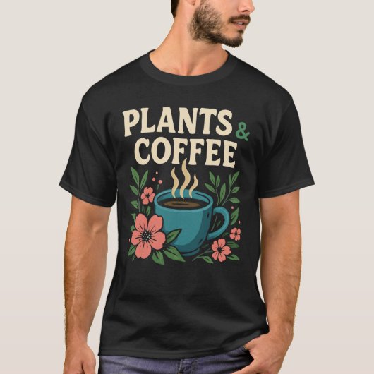 Plants & Coffee Cozy Botanical T-Shirt (Vorderseite)