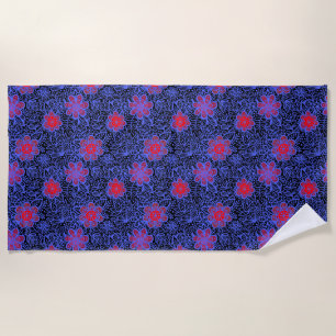 Plants pattern A13.b Black BG Strandtuch