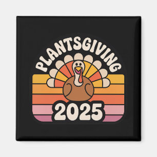 Plantsgiving 2025 Vegan Friendsgiving Retro-Abzeic Magnet
